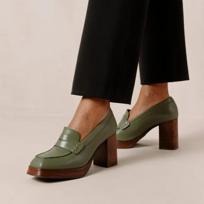ALOHAS Loafers Busy 8211 Green Leather Loafers 8211 Women