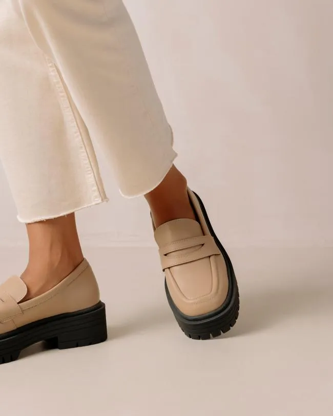 ALOHAS Loafers Mask 8211 Beige Vegan Leather Loafers 8211 Women