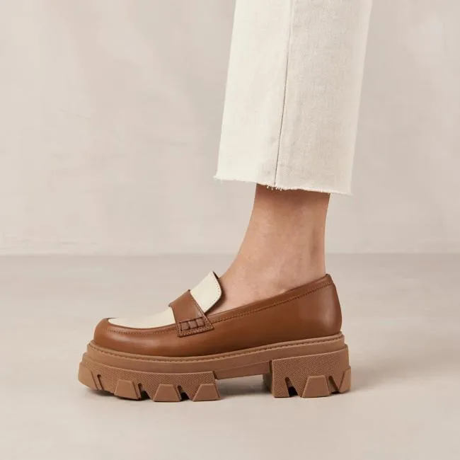 ALOHAS Loafers Trailblazer Bicolor 8211 White And Brown Leather Loafers 8211 Women