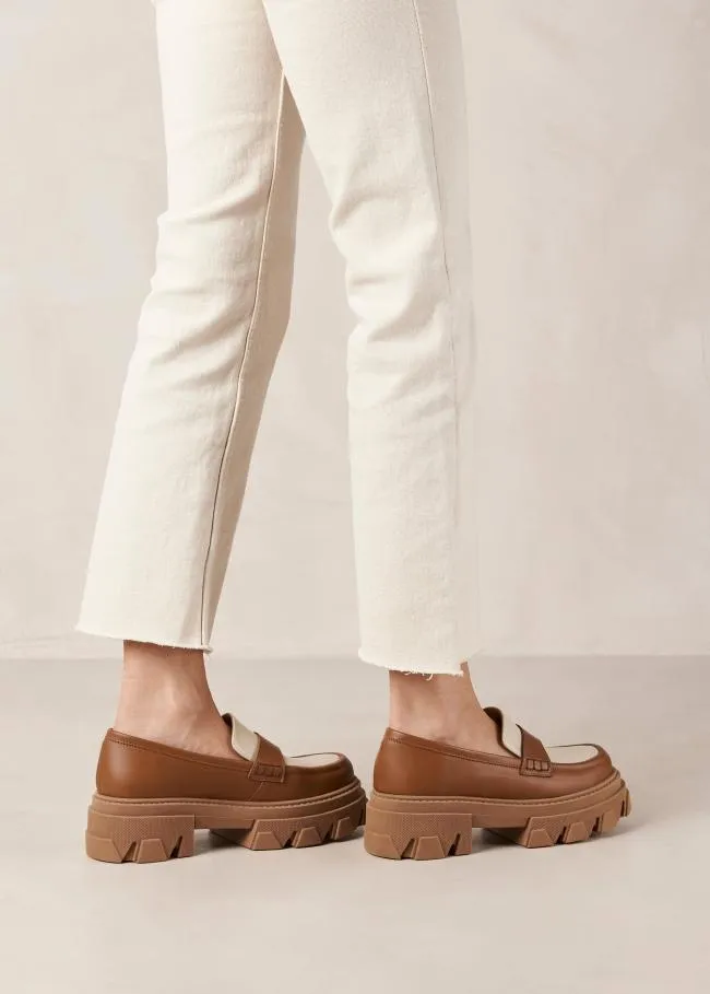 ALOHAS Loafers Trailblazer Bicolor 8211 White And Brown Leather Loafers 8211 Women