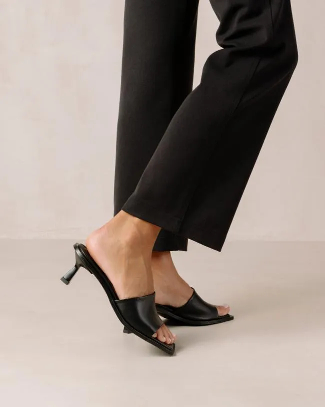 ALOHAS Mules Daphne 8211 Black Leather Sandals 8211 Women