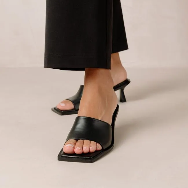 ALOHAS Mules Daphne 8211 Black Leather Sandals 8211 Women