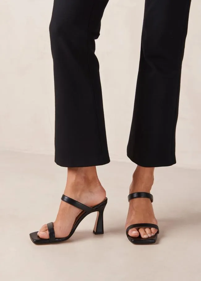 ALOHAS Mules Lulu 8211 Black Vegan Leather Sandals 8211 Women