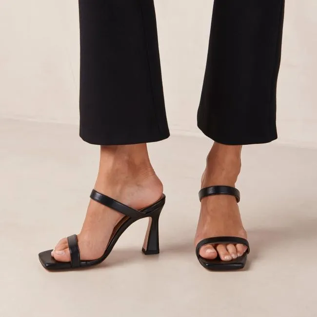 ALOHAS Mules Lulu 8211 Black Vegan Leather Sandals 8211 Women