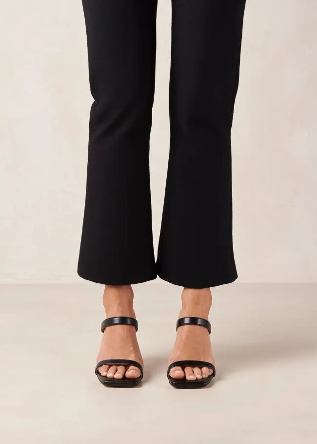 ALOHAS Mules Lulu 8211 Black Vegan Leather Sandals 8211 Women