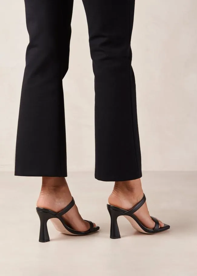 ALOHAS Mules Lulu 8211 Black Vegan Leather Sandals 8211 Women