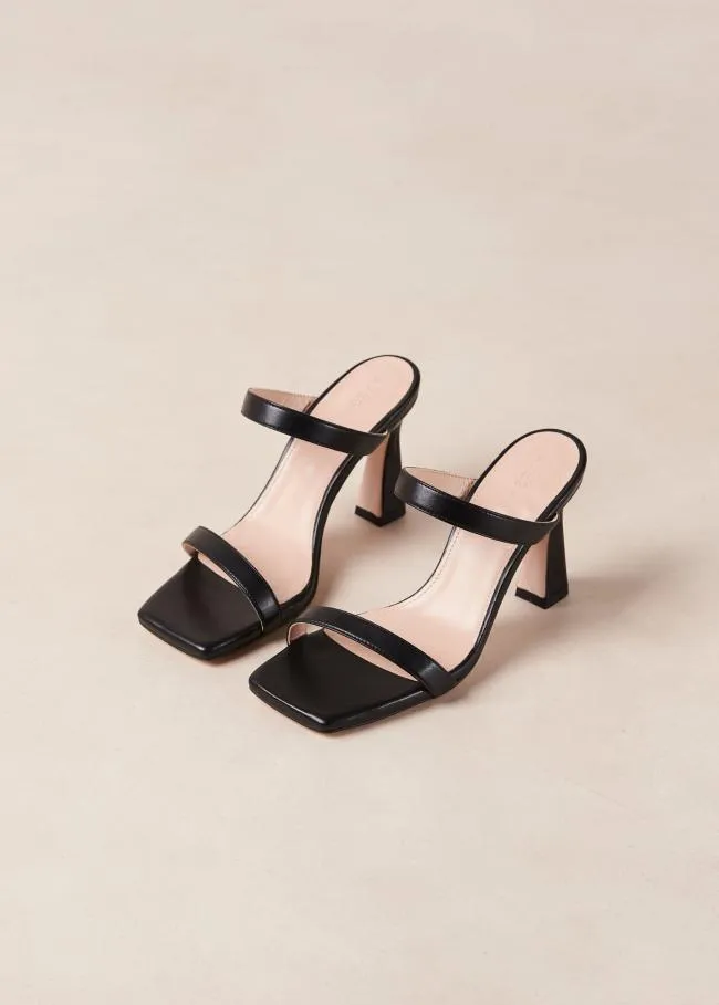 ALOHAS Mules Lulu 8211 Black Vegan Leather Sandals 8211 Women