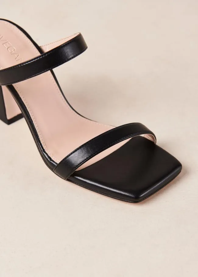 ALOHAS Mules Lulu 8211 Black Vegan Leather Sandals 8211 Women