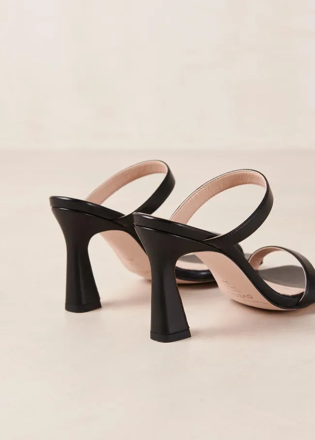 ALOHAS Mules Lulu 8211 Black Vegan Leather Sandals 8211 Women