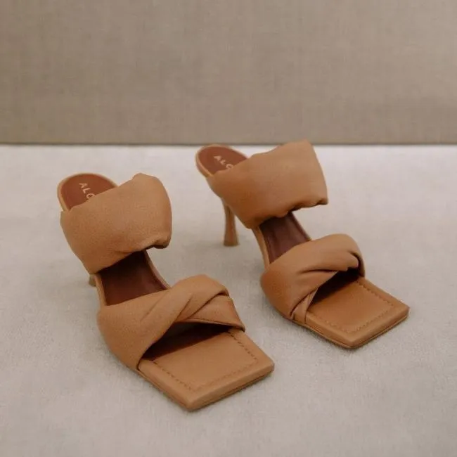ALOHAS Mules Twist Strap 8211 Brown Leather Mules 8211 Women