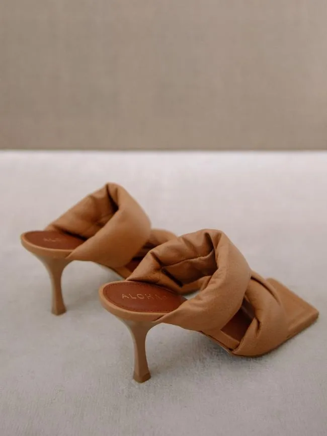 ALOHAS Mules Twist Strap 8211 Brown Leather Mules 8211 Women