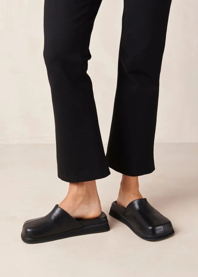 ALOHAS Mules Whiz 8211 Black Leather Mules 8211 Women