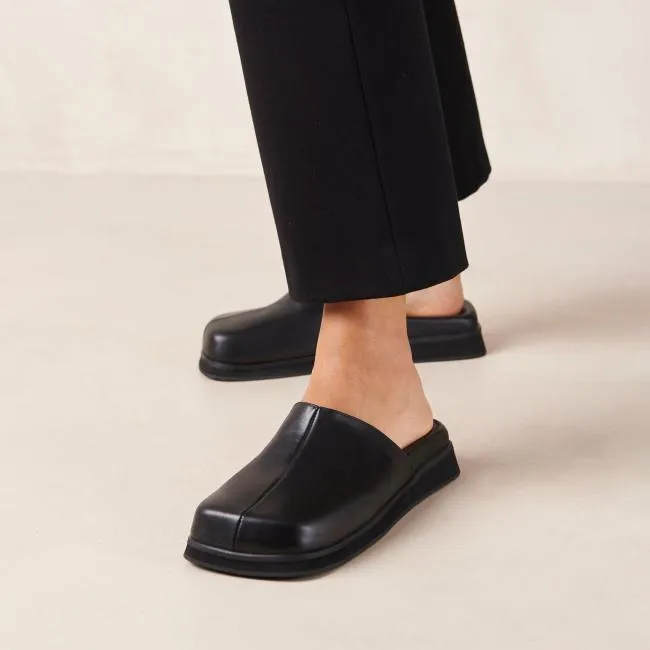 ALOHAS Mules Whiz 8211 Black Leather Mules 8211 Women
