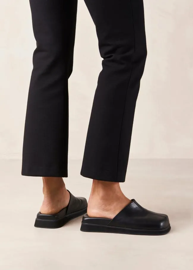 ALOHAS Mules Whiz 8211 Black Leather Mules 8211 Women