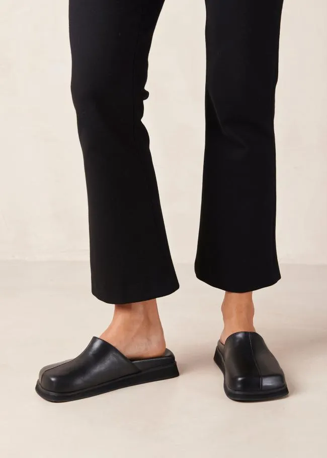 ALOHAS Mules Whiz 8211 Black Leather Mules 8211 Women