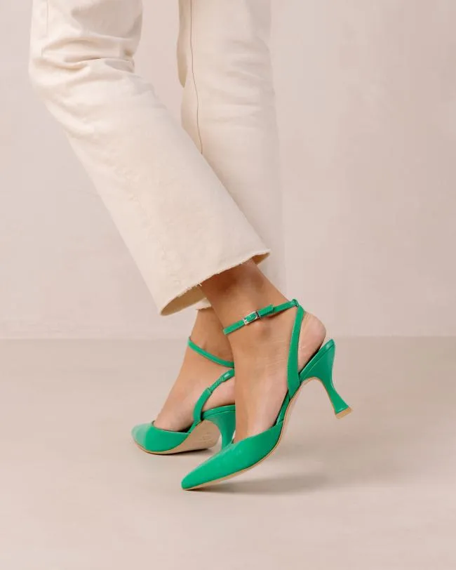 ALOHAS Pumps Cinderella Shiny 8211 Green Leather Pumps 8211 Women