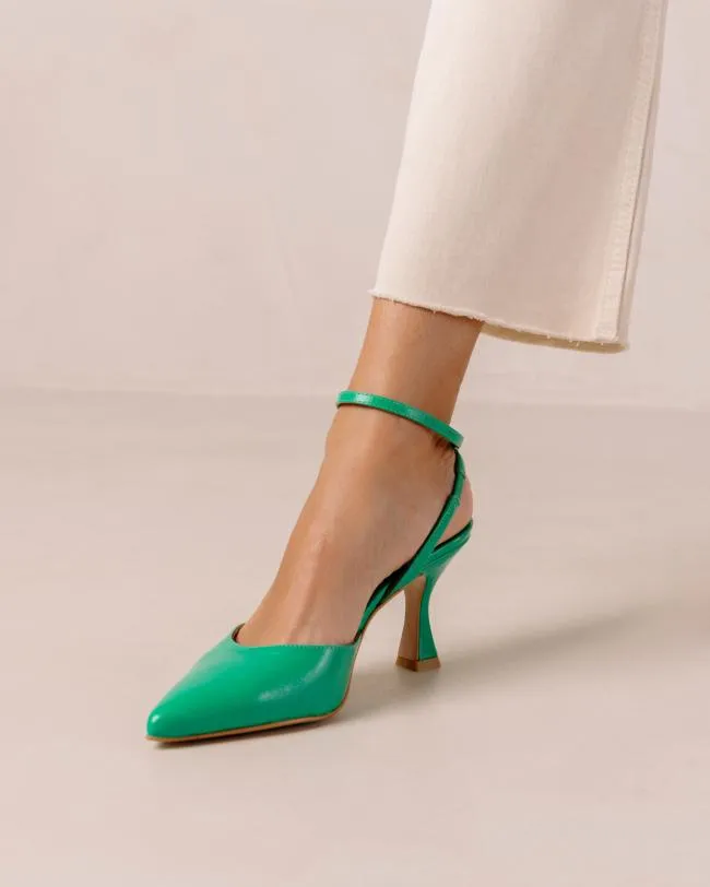 ALOHAS Pumps Cinderella Shiny 8211 Green Leather Pumps 8211 Women