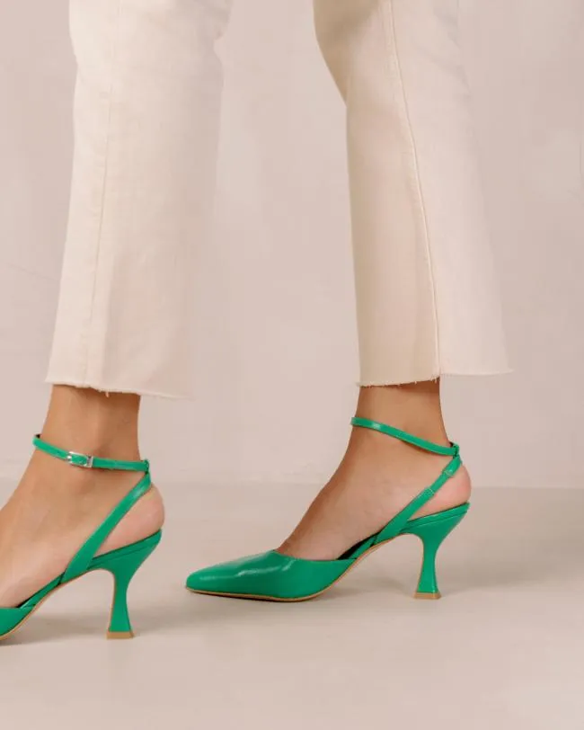 ALOHAS Pumps Cinderella Shiny 8211 Green Leather Pumps 8211 Women