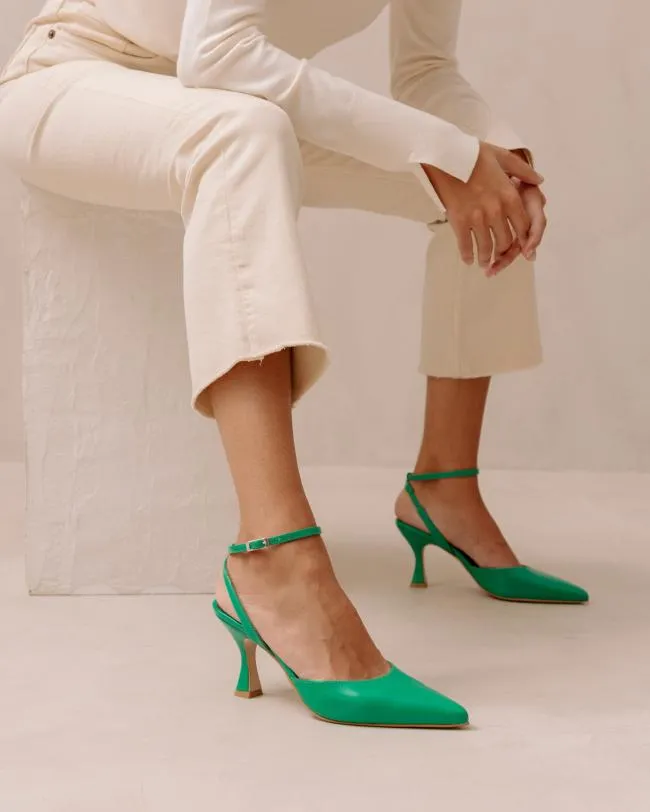 ALOHAS Pumps Cinderella Shiny 8211 Green Leather Pumps 8211 Women