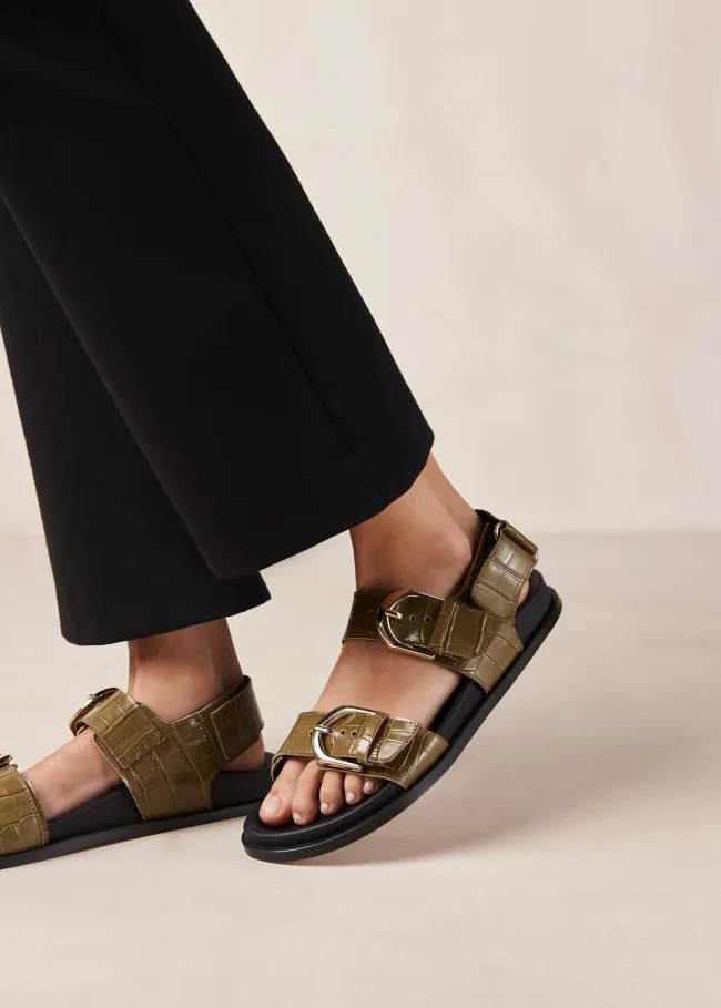 ALOHAS Sandals Leone Alli 8211 Green DoubleStrap Sandals 8211 Women
