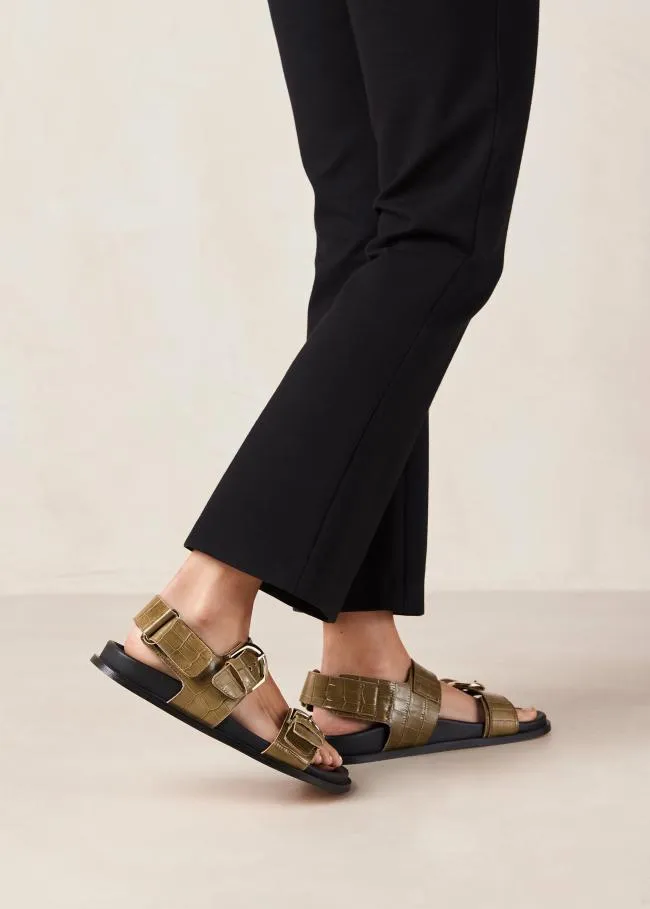 ALOHAS Sandals Leone Alli 8211 Green DoubleStrap Sandals 8211 Women