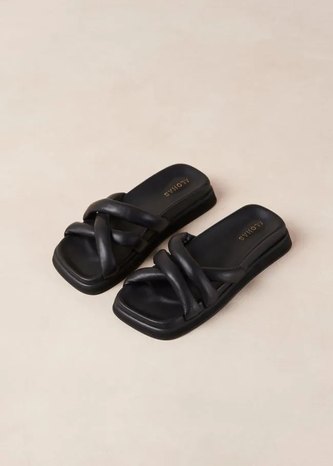 ALOHAS Sandals Slip On Cross Black 8211 Women