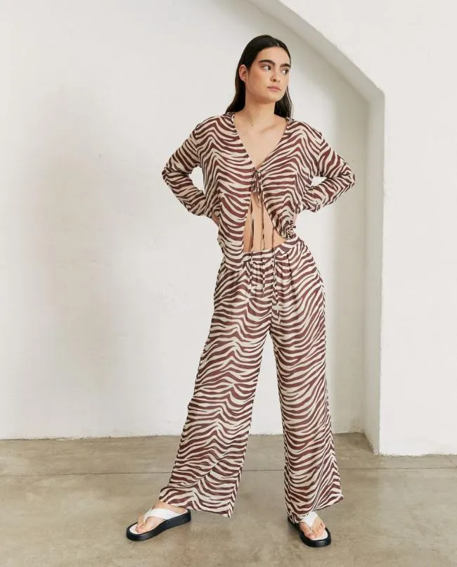 ALOHAS Shirts Rumours 8211 Brown And White Top 8211 Women