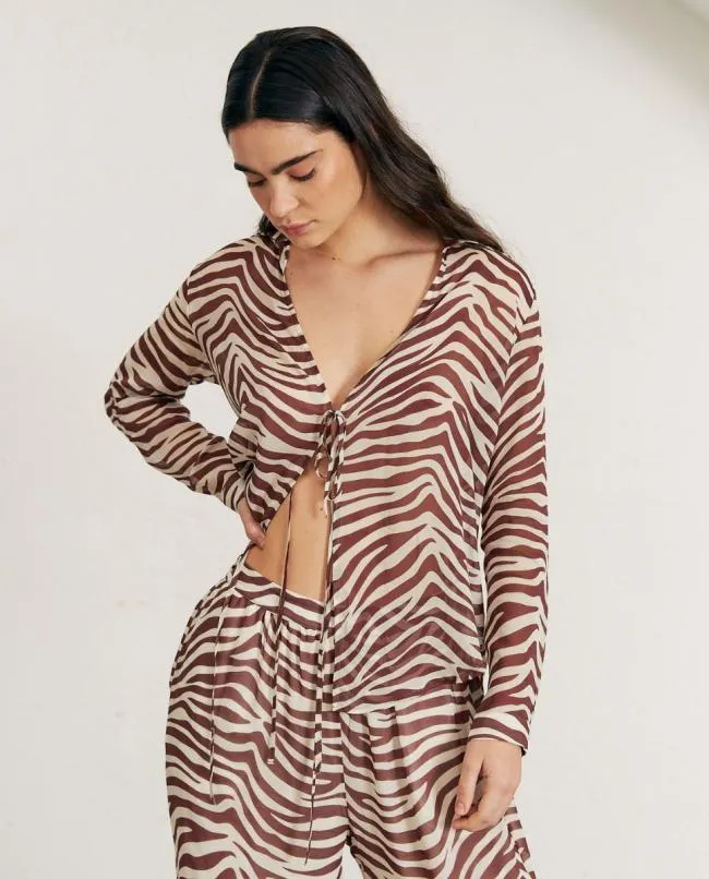 ALOHAS Shirts Rumours 8211 Brown And White Top 8211 Women