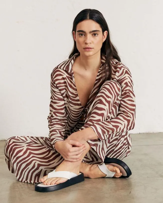 ALOHAS Shirts Rumours 8211 Brown And White Top 8211 Women