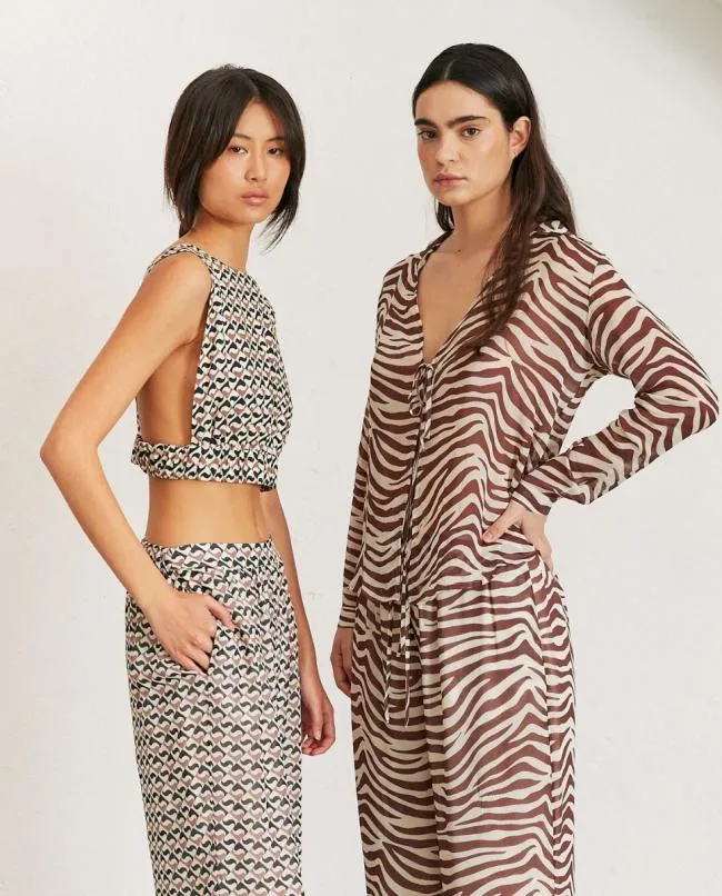 ALOHAS Shirts Rumours 8211 Brown And White Top 8211 Women
