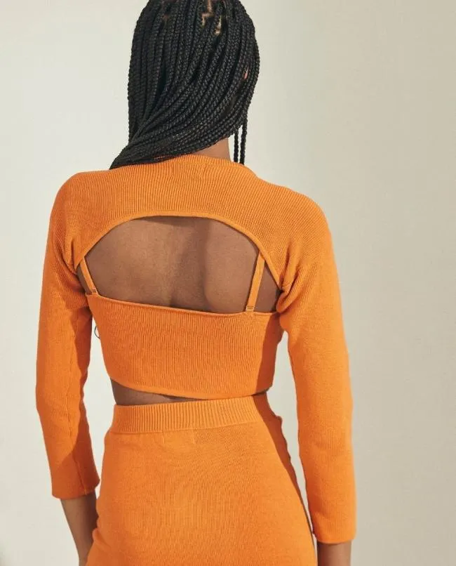 ALOHAS Tops Hustle 8211 Orange Knit Top 8211 Women