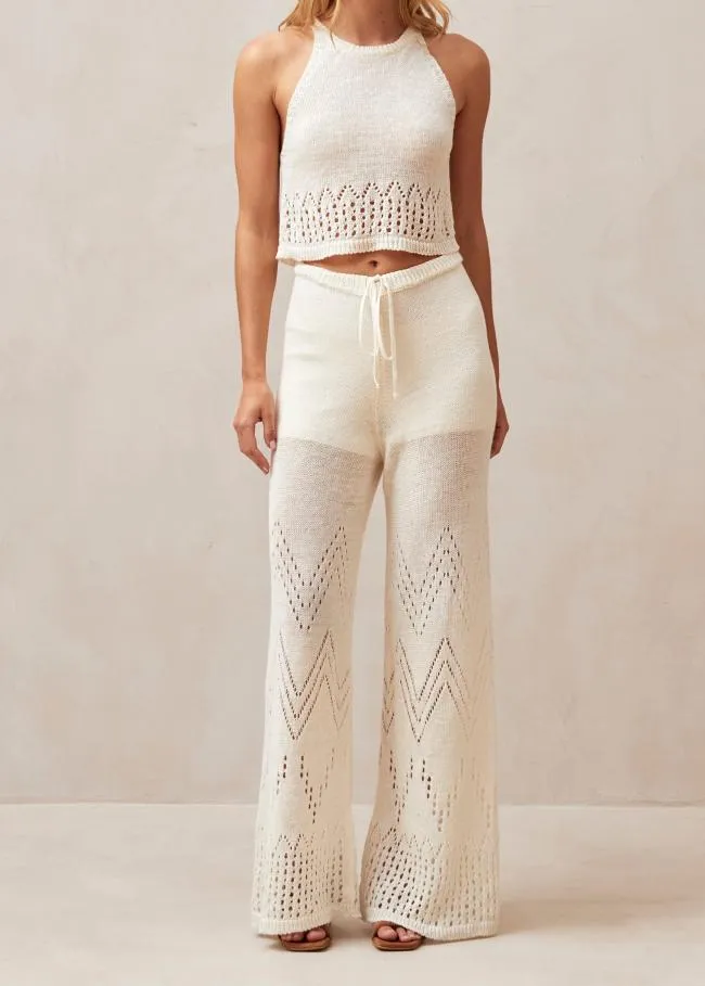 ALOHAS Tops Praiano 8211 White Crochet Top 8211 Women