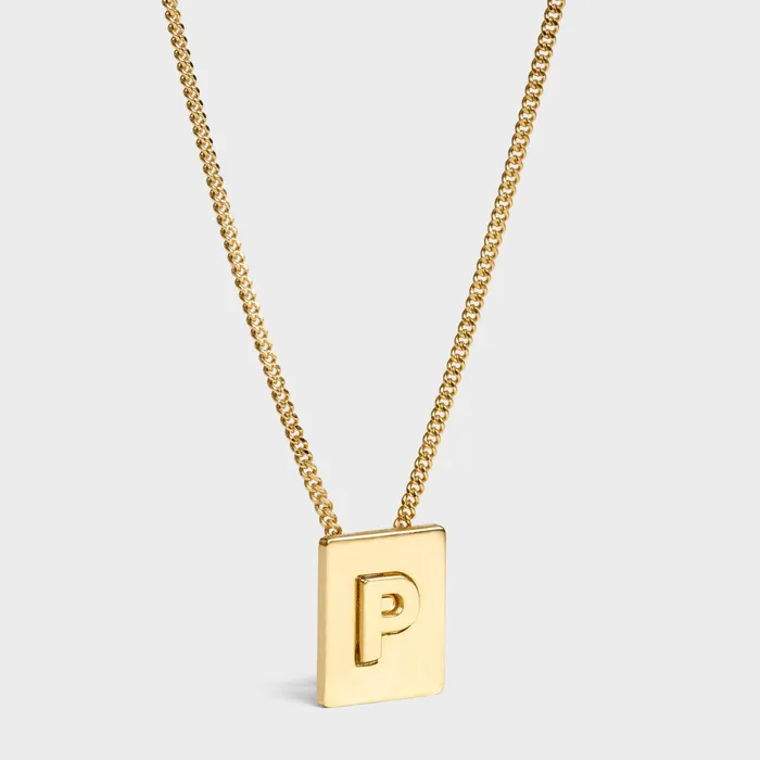 Alphabet P Necklace In Brass With Gold Finish Gold Women CELINE ALPHABET