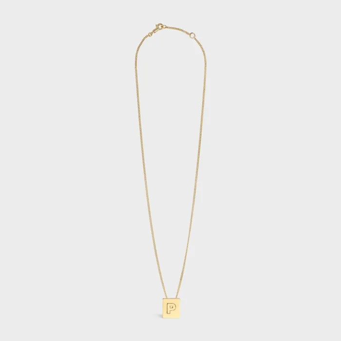 Alphabet P Necklace In Brass With Gold Finish Gold Women CELINE ALPHABET