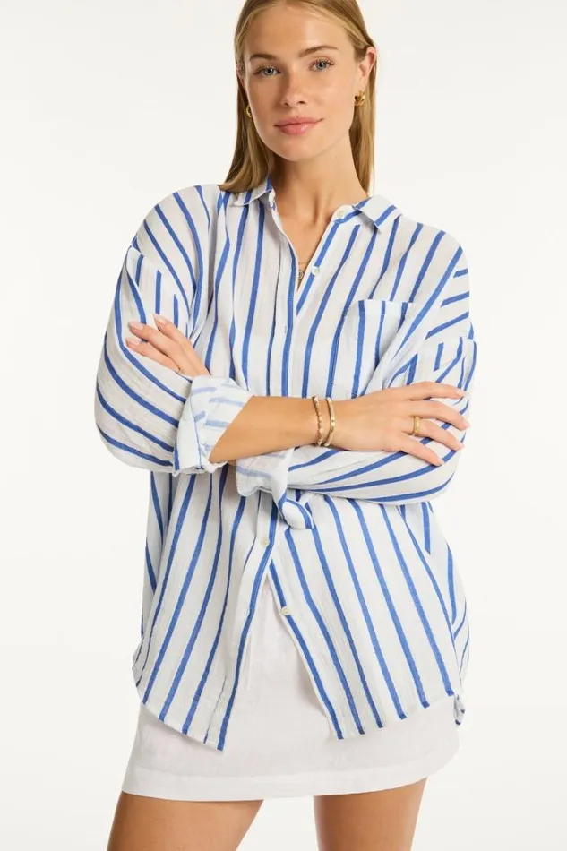 Amalfi Beach Shirt Amalfi Blue Women Sea Level Tops