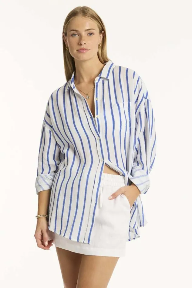 Amalfi Beach Shirt Amalfi Blue Women Sea Level Tops