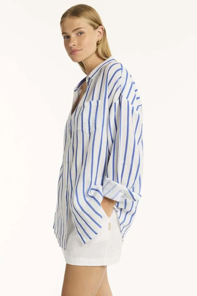 Amalfi Beach Shirt Amalfi Blue Women Sea Level Tops