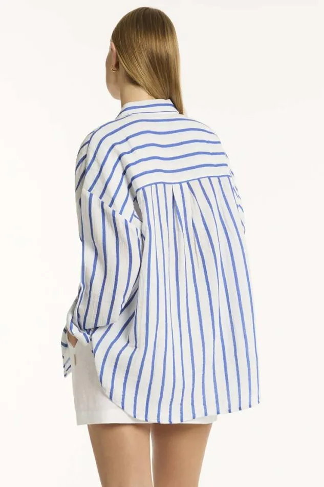Amalfi Beach Shirt Amalfi Blue Women Sea Level Tops