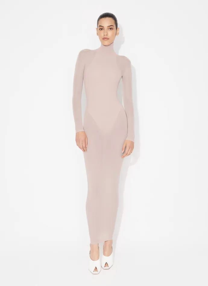 Apricot Fitted Body In Fine Knit Women Alaa Bodysuits and Leggings