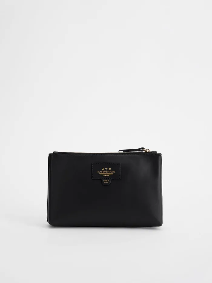 ATP Atelier Beauty Bags Solaio Black Leather Beauty Bag Black 8211 Women