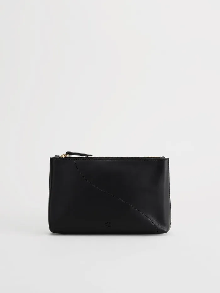 ATP Atelier Beauty Bags Solaio Black Leather Beauty Bag Black 8211 Women
