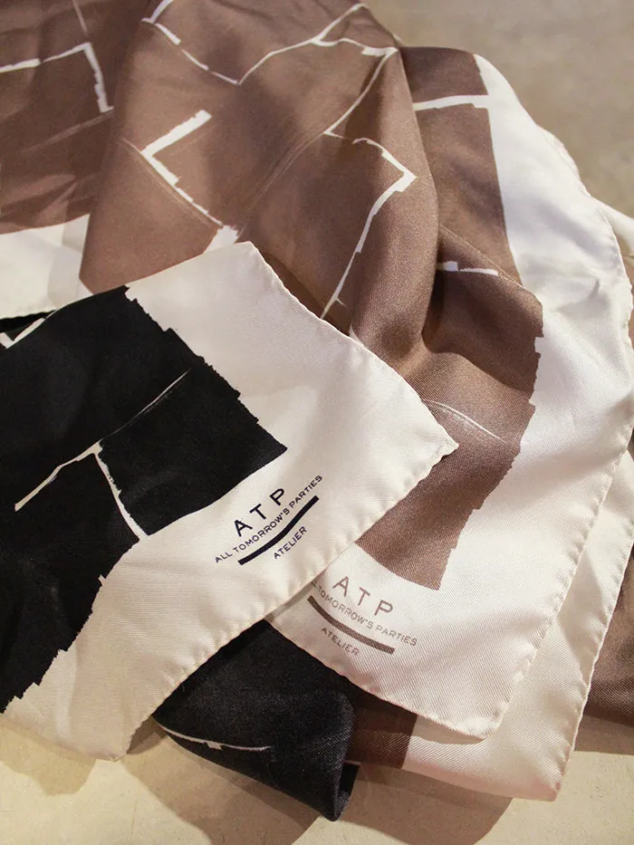 ATP Atelier Scarves Bellagio Black White Silk Scarf Black White 8211 Women