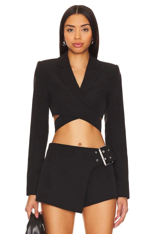 August Wrap Blazer Black Women Lovers and Friends Jackets and Coats