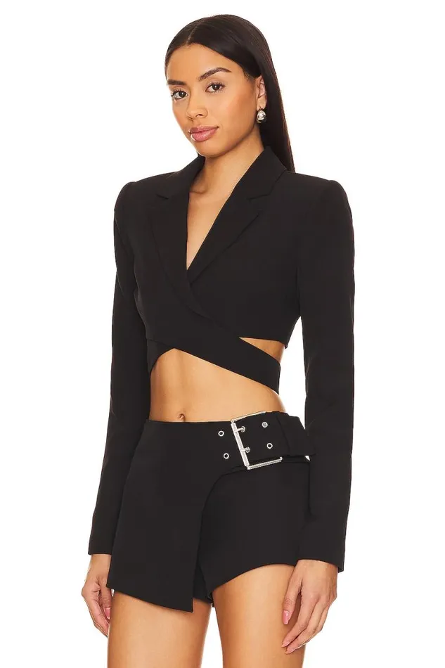 August Wrap Blazer Black Women Lovers and Friends Jackets and Coats
