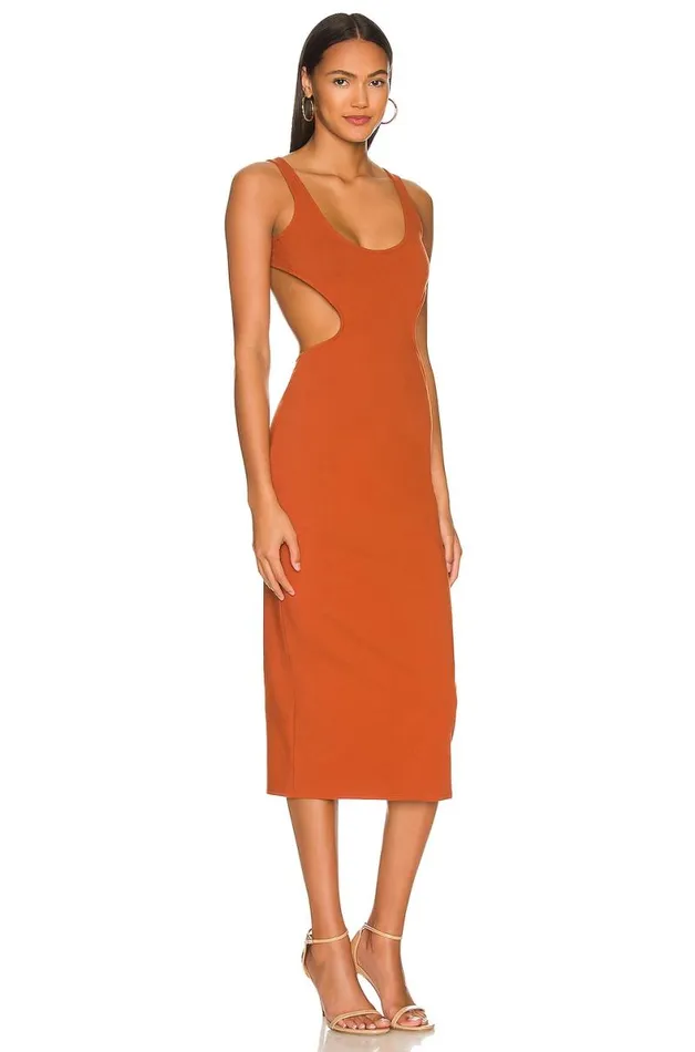 Aydin Midi Dress Rust Women Lovers and Friends Dresses