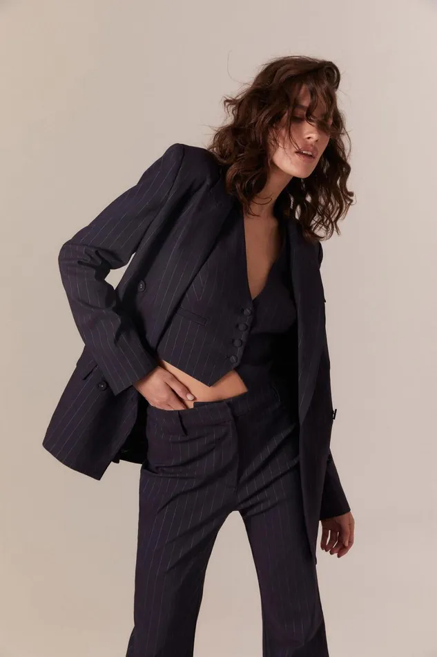 Bardot Blazers Sloane Pin Stripe Blazer In Navy Pinstripe 8211 Women