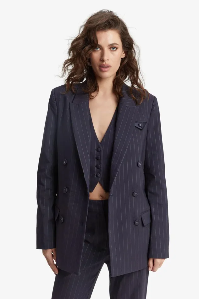 Bardot Blazers Sloane Pin Stripe Blazer In Navy Pinstripe 8211 Women Bardot Blazers Sloane Pin Stripe Blazer In Navy Pinstripe 8211 Women