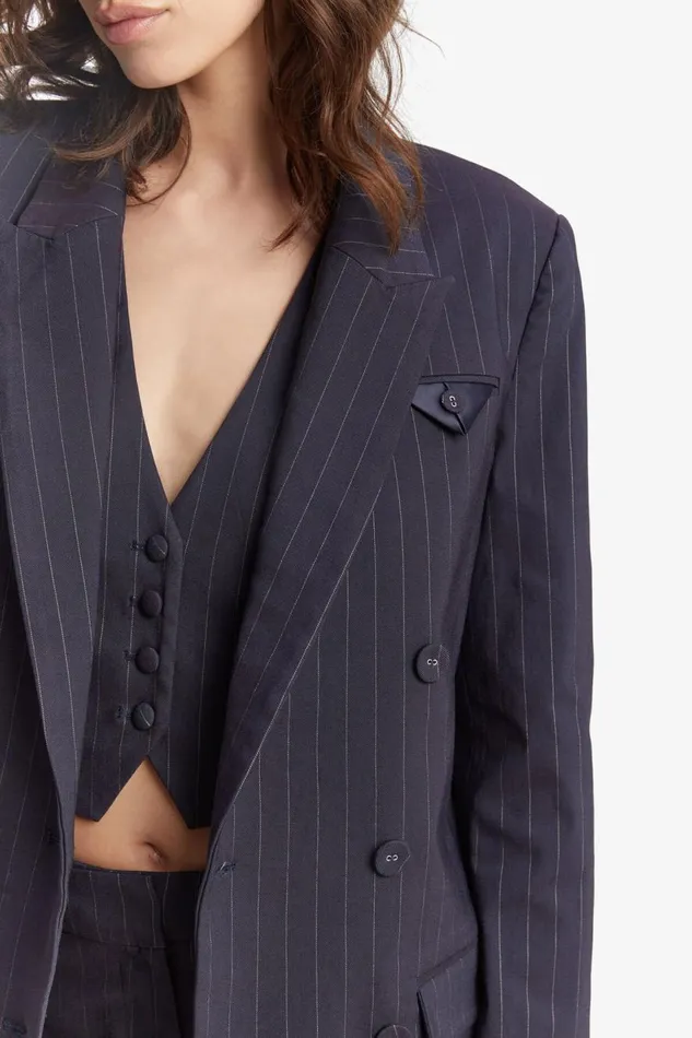 Bardot Blazers Sloane Pin Stripe Blazer In Navy Pinstripe 8211 Women Bardot Blazers Sloane Pin Stripe Blazer In Navy Pinstripe 8211 Women