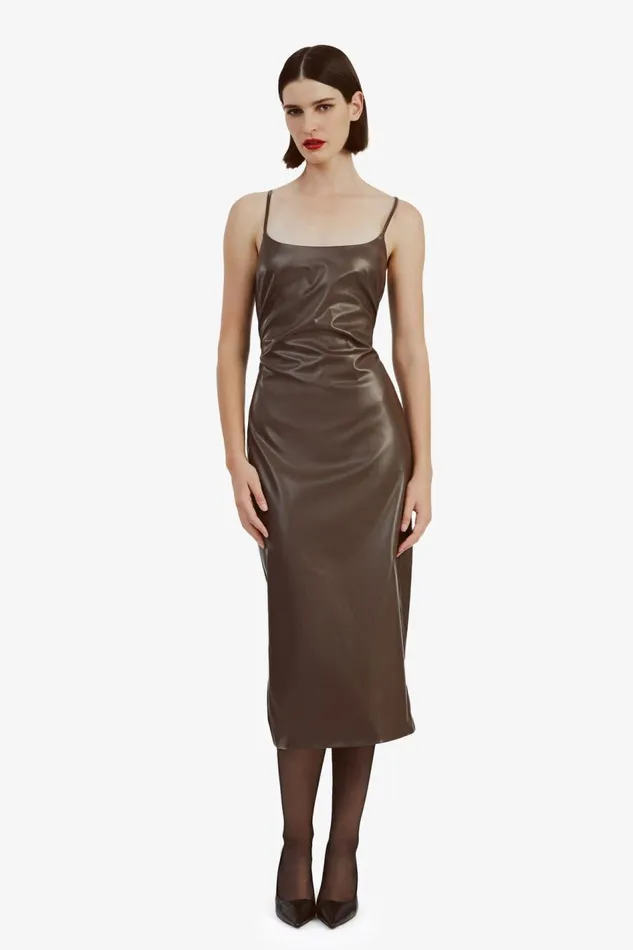 Bardot Day To Night Dresses Helena Vegan Leather Dress In Chocolate 8211 Women Bardot Day To Night Dresses Helena Vegan Leather Dress In Chocolate 8211 Women