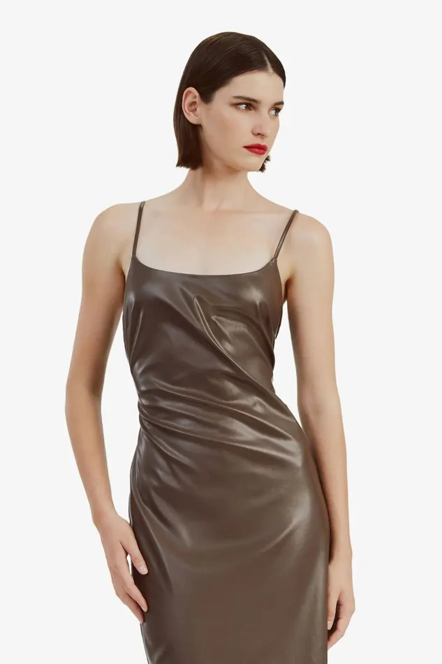 Bardot Day To Night Dresses Helena Vegan Leather Dress In Chocolate 8211 Women Bardot Day To Night Dresses Helena Vegan Leather Dress In Chocolate 8211 Women